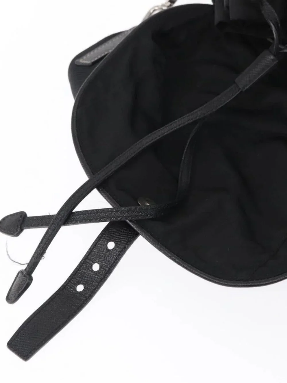 PRADA Shoulder Bag Nylon Black Silver